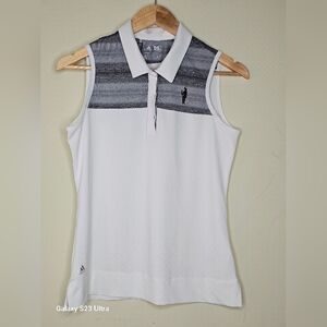 Adidas Women's Golf White and Black Sleeveless Tank Top